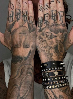 男士朋克铆钉多层手链