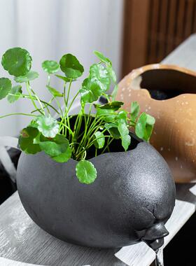 古代养鱼鱼缸水箱过滤材料陶瓷容器园林景观循环水陶罐祝福蛋装饰