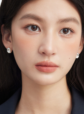 【雅影】拉丝小豆豆合金耳钉女