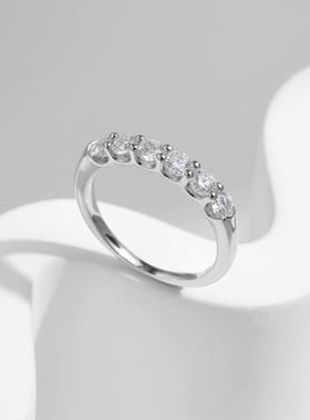 雅影莫桑钻S925纯银戒指女