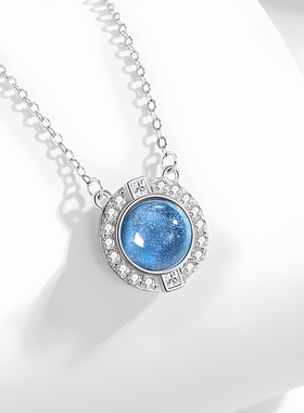 雅影海洋之心925纯银项链女小众