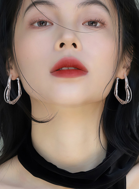 【雅影】多层爱心S925银针耳环女