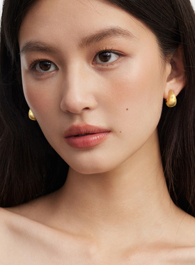 【雅影】拉丝锆石水滴合金耳环女
