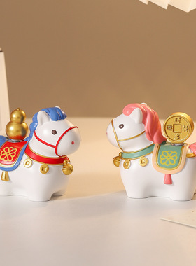 创意礼品马年摆件吉祥物解压马上发财趣味树脂办公室工位玩具礼品