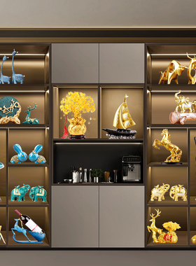 新房家居客厅装饰品摆件办公室工艺品招财电视酒柜红酒架轻奢高档