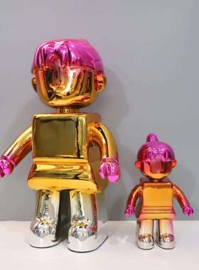 新中式卡通人偶样板办公室卧室客厅书0014房餐装厅视柜电软饰品房