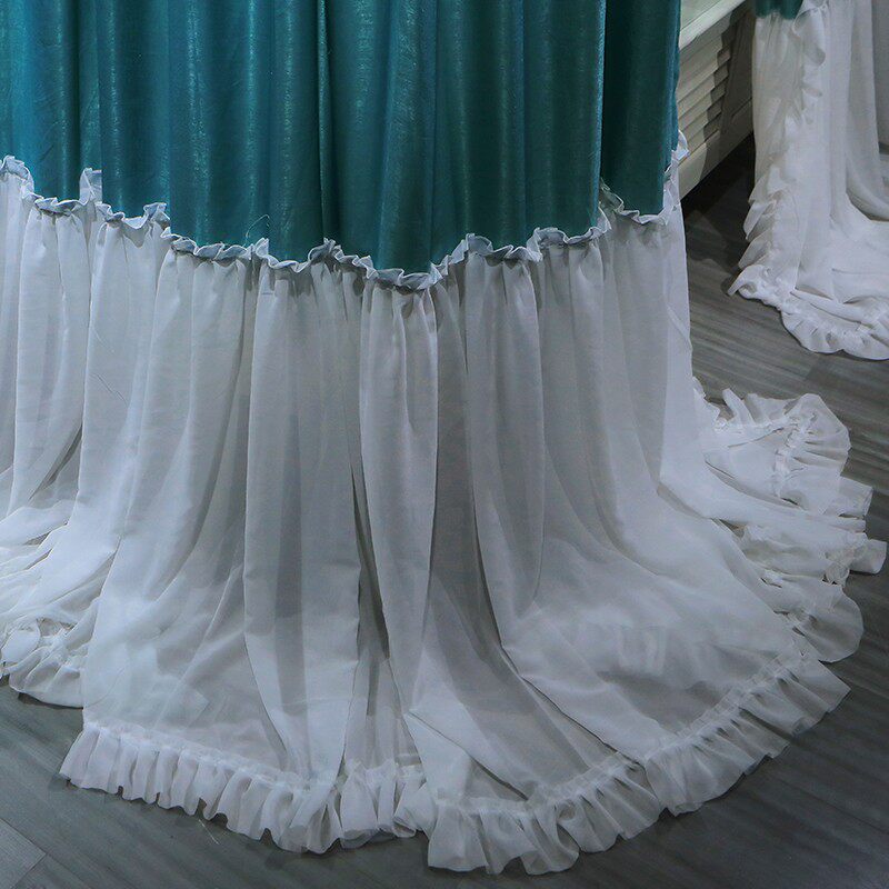 现货新款遮光挡风床幔家用欧式导轨蚊帐1.8m床2米u型轨道家用纹账 - 图0