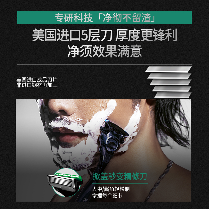 【所有女生直播间】Schick舒适水次元5男士手动剃须刀刮胡刀剃刀 - 图2