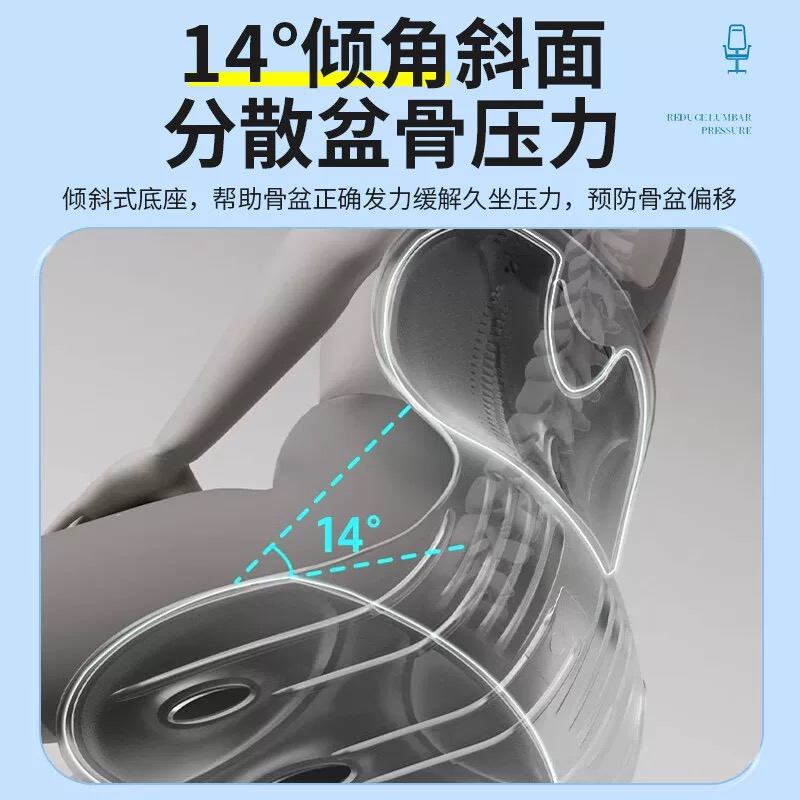 日本NGT思菲其护腰坐垫久坐不累神器人体工学腰靠防驼矫姿护腰垫