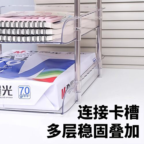 桌面书桌收纳置物架办公室文件书本分层收纳盒学生学科分类收纳架 - 图3