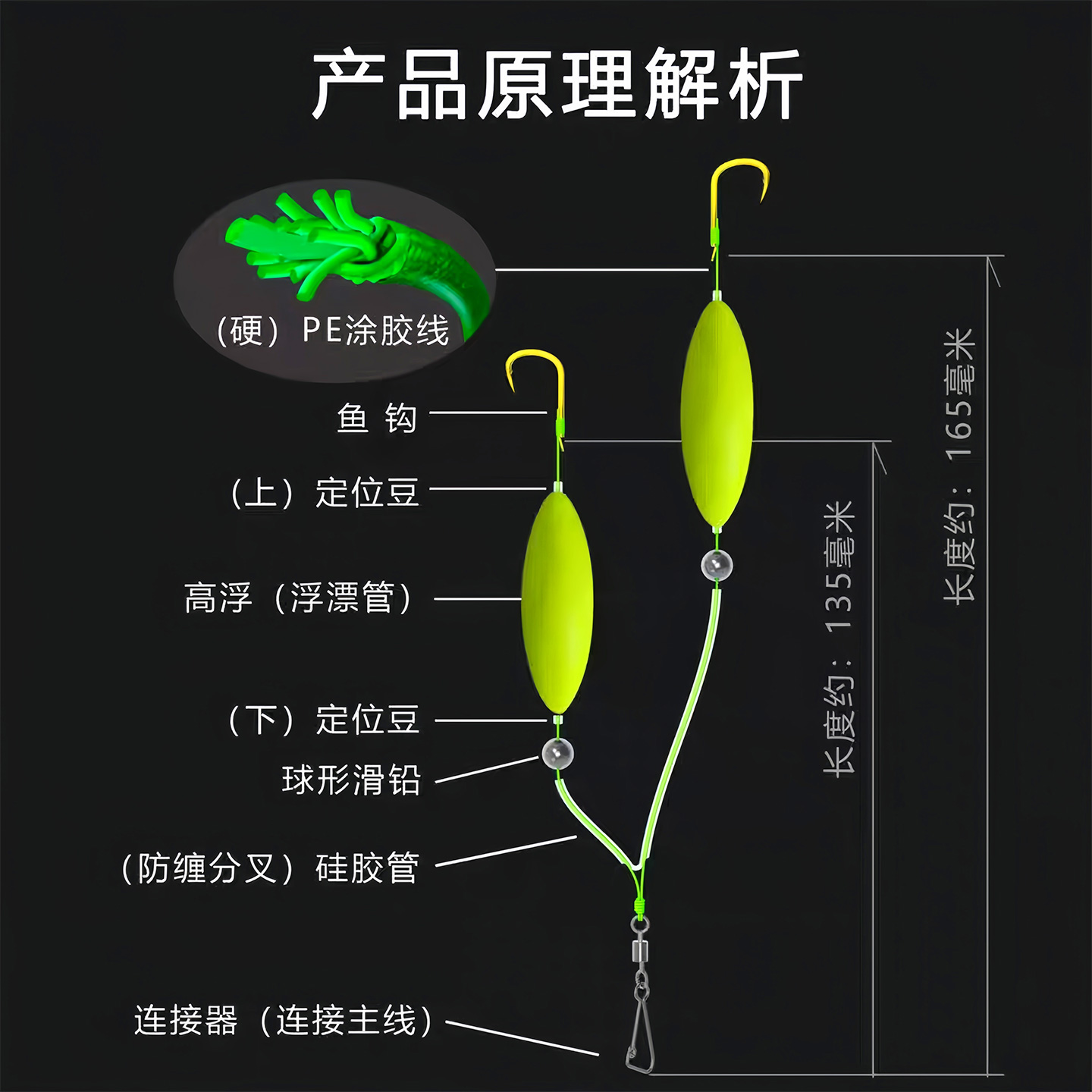 反底子线双钩跑铅抗走水双钩成品户外钓鱼伊势尼金海夕防挂底双钩