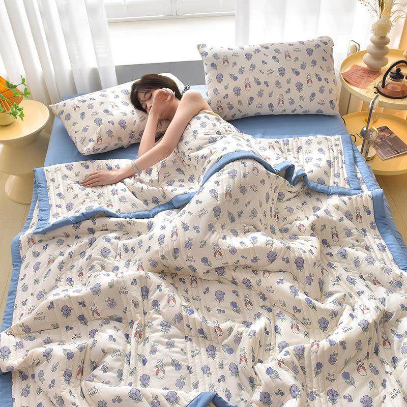 冰丝夏被凉感丝可机水洗薄款被子单双人夏天小清新风夏凉被空调被,淘宝优惠券,粉丝福利购,淘宝优惠卷