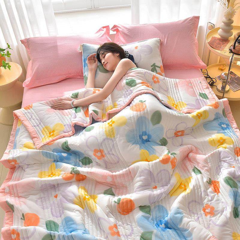 冰丝夏被凉感丝可机水洗薄款被子单双人夏天小清新风夏凉被空调被,淘宝优惠券,粉丝福利购,淘宝优惠卷