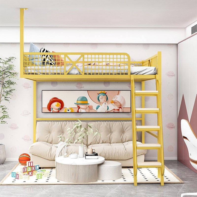 复式高架床隔空床上床下空吊床省空间交错式错位高低床单上层阁楼,淘宝优惠券,粉丝福利购,淘宝优惠卷