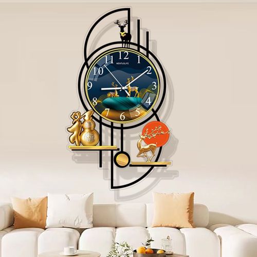 钟表挂钟客厅简约现代大气挂墙式钟表高级感家用静音时钟装饰挂表 - 图1