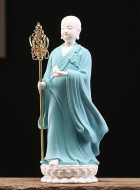 地藏人物摆件九华山地藏菩萨站立德化白瓷佛像装饰古典中式创意