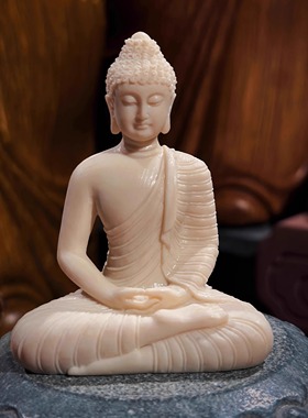 禅意树脂如来佛祖摆件释迦摩尼佛像家居客厅玄关装饰品车载保平安