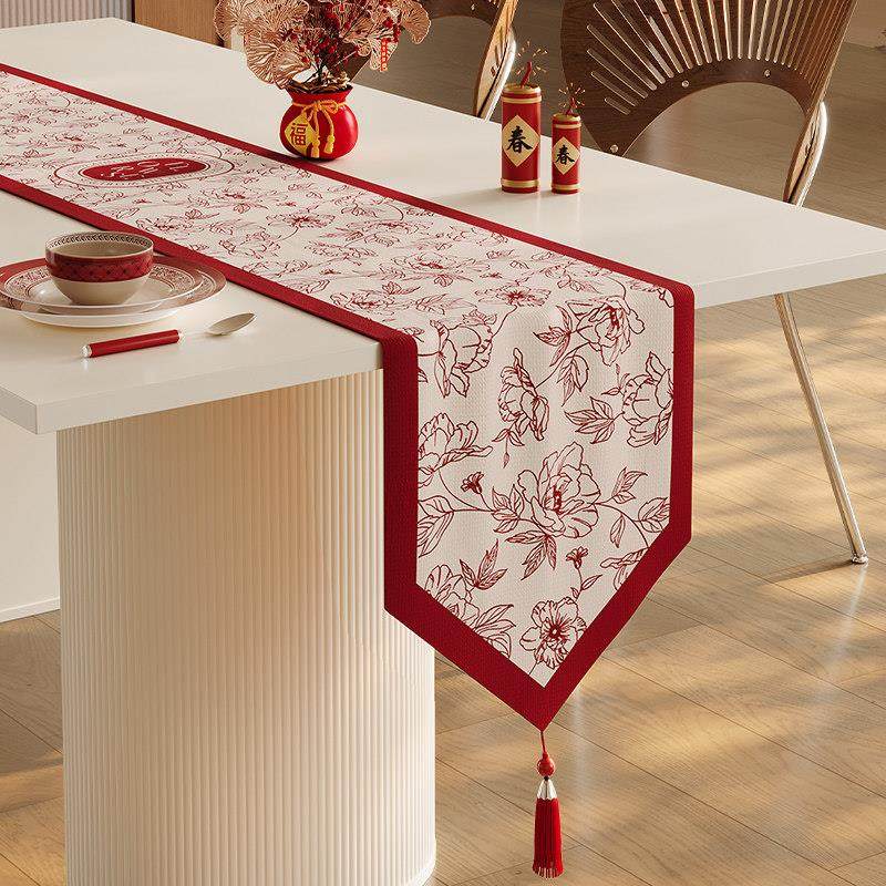 结婚桌旗氛围感装饰茶桌垫布红色喜庆茶席2025新款餐桌茶几布桌布,淘宝优惠券,粉丝福利购,淘宝优惠卷