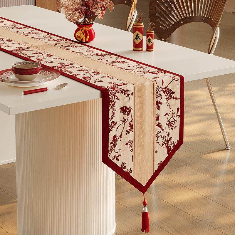 结婚桌旗氛围感装饰茶桌垫布红色喜庆茶席2025新款餐桌茶几布桌布,淘宝优惠券,粉丝福利购,淘宝优惠卷