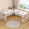 Solid wood corner desk bookshelf integrated home bedroom study table modern simple hole board desktop computer table