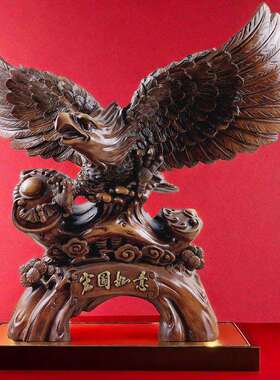 新款市木纹宏图如上意K608展鸿摆图雄鹰摆件创意宏办公桌书桌霸气