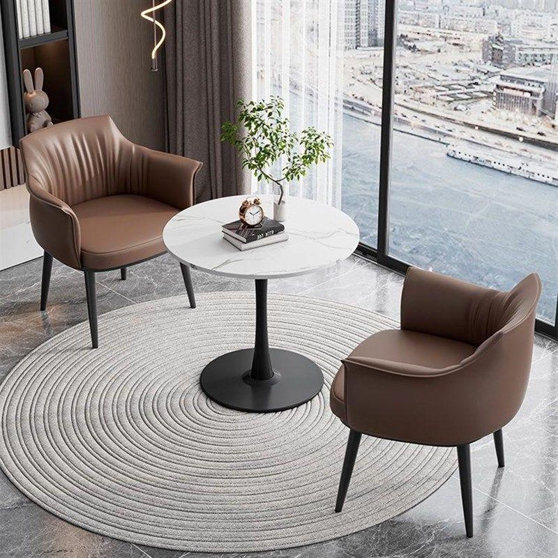 轻奢咖啡厅休息区会客椅子喝茶洽谈桌椅组合美容院接待圆桌餐椅子,淘宝优惠券,粉丝福利购,淘宝优惠卷