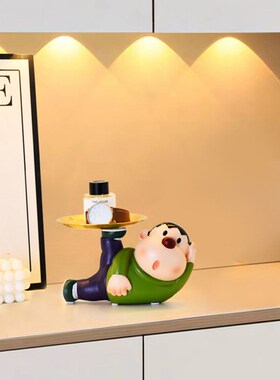 胖虎入户玄关钥匙收纳摆件进门客厅卡通动漫潮玩家居装饰品礼物