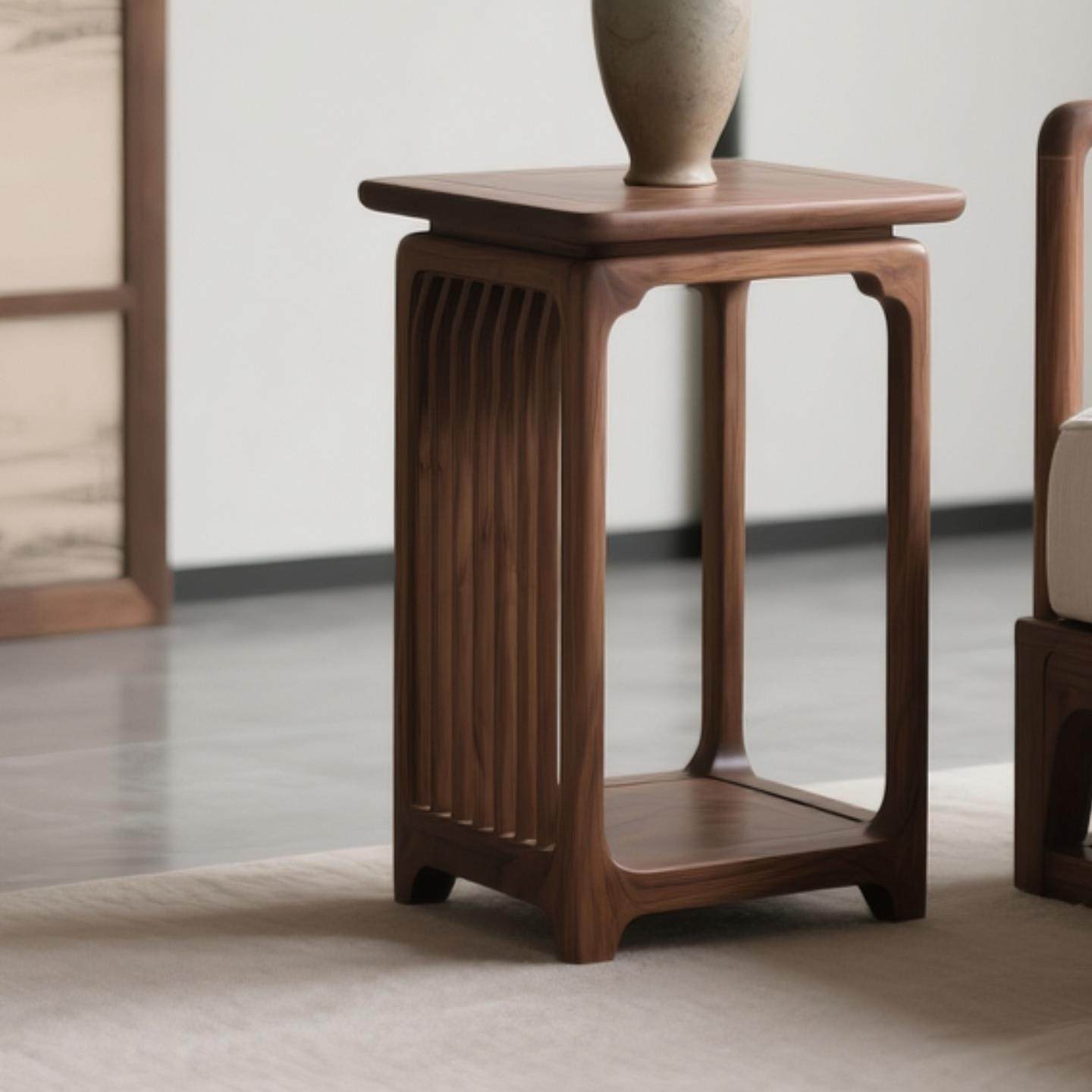 北美黑胡桃木角几宋式沙发边几阳台茶水柜实木卧室床头柜小置物架,淘宝优惠券,粉丝福利购,淘宝优惠卷