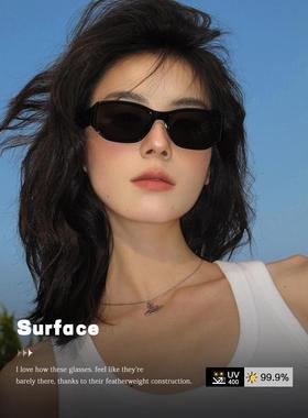 2025新款猫眼墨镜女高级感海边防晒UV400偏光太阳镜尼龙高清曲面