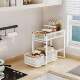 Multifunctional kitchen pull-out dishes storage rack iron mesh double-layer pull-out basket sink countertop drain bowl rack