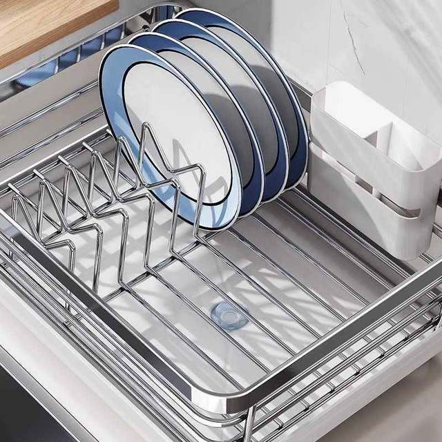 304 stainless steel bowl and plate drain rack kitchen storage rack sink bowl and chopstick drain basket countertop bowl and plate storage rack