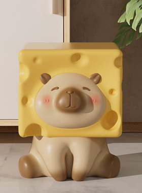 水豚高级家用穿鞋凳收纳落地摆件