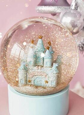 朝暮水晶球城堡玻璃摆件创意浪漫新婚纪念日节日女生闺蜜生日礼物