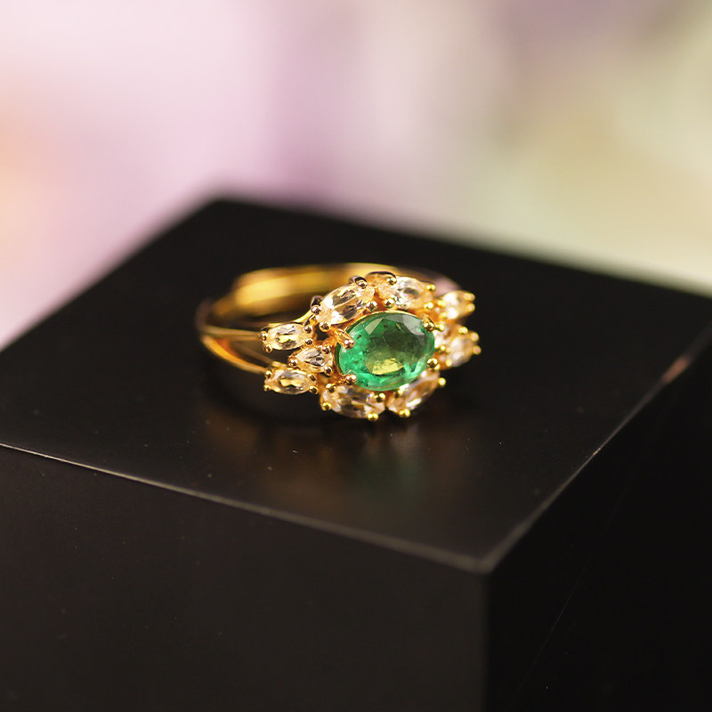 QUEENA.Z 2026 New Designer Series Women’s Emerald Ring-Gold HH720818003-1