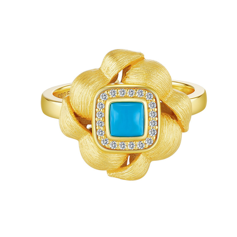 QUEENA.Z 2026 New Designer Series Women’s Turquoise Ring HK090421010