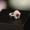 QUEENA.Z 2026 New Designer Series Women's No-burn Pigeon Blood Red Ring HK460306010