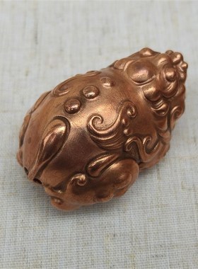 纯铜紫铜红铜实心貔貅手把件手玩件把玩件雕刻