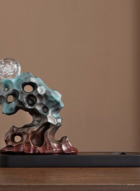 时来运转红酒架摆件2025新款中式酒柜装饰品高档高级感客厅餐边柜