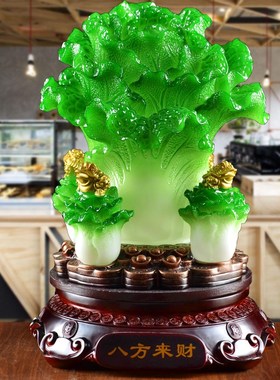 玉白菜摆件招财葫芦客厅电视酒柜茶几玄关装饰店铺收银台乔迁礼品