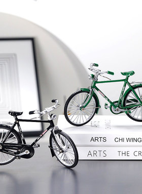 创意老式复古凤凰牌二八大杠自行车模型玩具摆件酒柜餐桌面装饰品