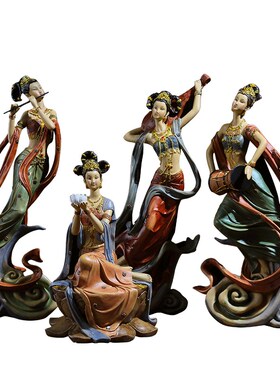 敦煌飞天网红新中式国风复古创意轻奢艺术感办公室客厅饰品摆件
