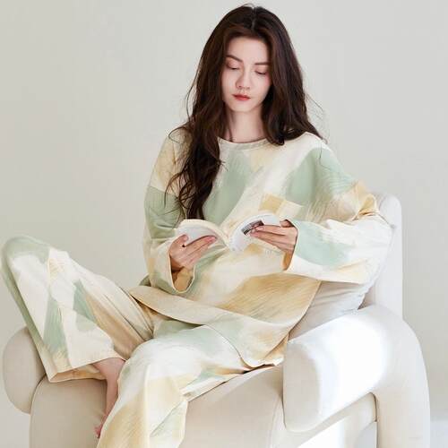 2026年新款纯棉睡衣女士春秋季长袖韩版甜美可外穿全棉家居服套装 - 图0