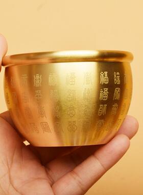 新款直销黄铜百福缸黄铜工艺品摆件家用招财铜缸米缸供水杯酒杯茶