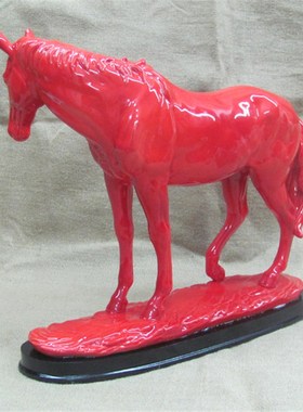 包邮 陶瓷大小马 白瓷马 红马 摆设 家居 陶瓷工艺品 摆件礼物马
