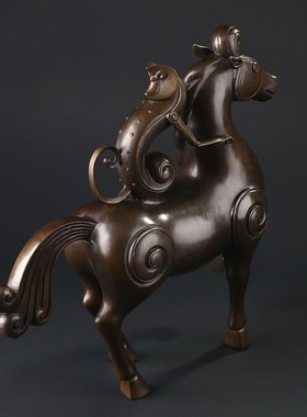 大仕缘 铜工艺品生肖马摆件仿古商务生日礼品招财宅镇马上封侯