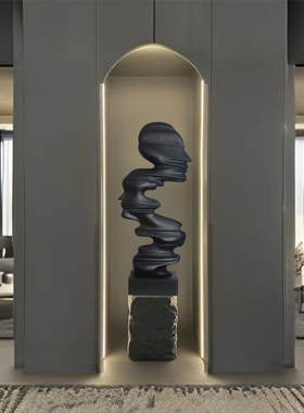 酒店别墅摆设网红艺术摆件落地现代简约抽象雕塑人像人物装饰底座