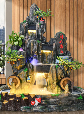 假山流水喷泉招财阳台摆件花园庭院装饰景观布置大型户外鱼池造景