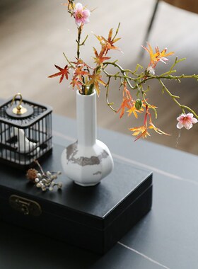 热销水墨陶瓷花瓶花艺首饰盒鸟笼套装新中式样板间书房茶几装饰品
