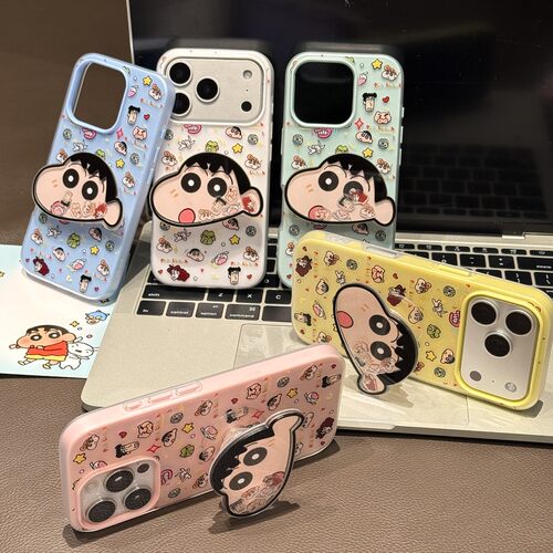 满屏蜡笔小新摇摇乐支架适用苹果17Pro手机壳iPhone16max小米15华为mate80pura70k90reno14荣耀400x300一加13 - 图0