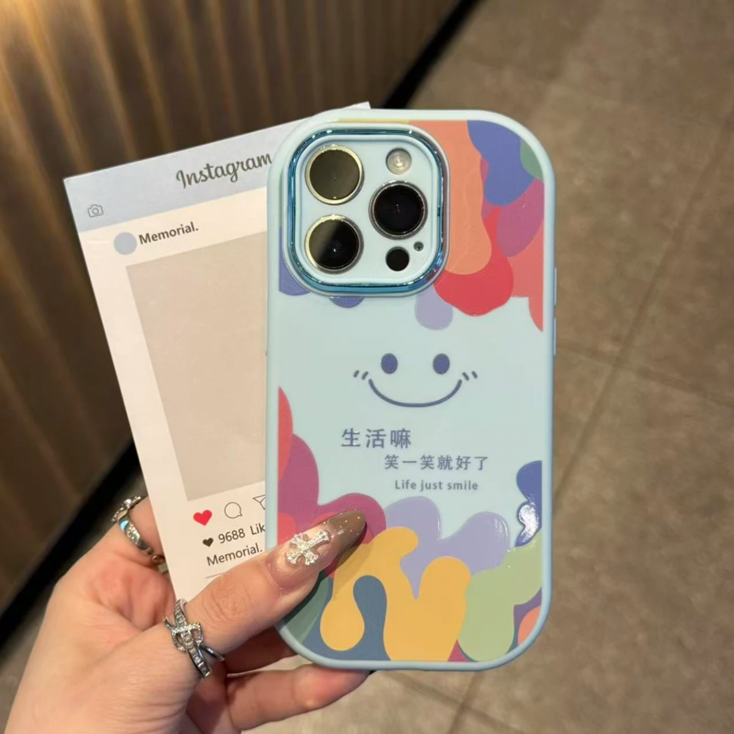 涂鸦微笑生活笑脸新款适用苹果17Pro手机壳iPhone16max12小米15华为mate80pura70k60nova14荣耀400x200note13-图1